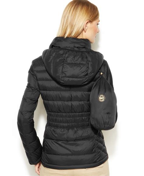 michael kors black down puffer jacket|Michael Kors lightweight puffer jacket.